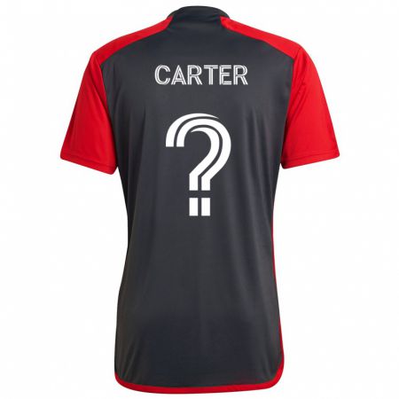 Kandiny Férfi Ajahni Carter #0 Szürke Vörös Hazai Jersey 2024/25 Mez Póló Ing