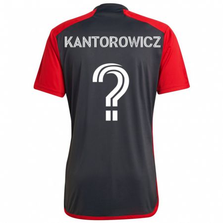 Kandiny Férfi Dominic Kantorowicz #0 Szürke Vörös Hazai Jersey 2024/25 Mez Póló Ing