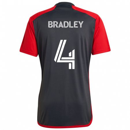 Kandiny Férfi Michael Bradley #4 Szürke Vörös Hazai Jersey 2024/25 Mez Póló Ing