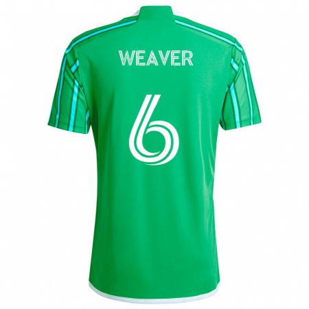 Kandiny Férfi Morgan Weaver #6 Zöld Fehér Hazai Jersey 2024/25 Mez Póló Ing