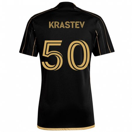 Kandiny Férfi Filip Krastev #50 Fekete Arany Hazai Jersey 2024/25 Mez Póló Ing