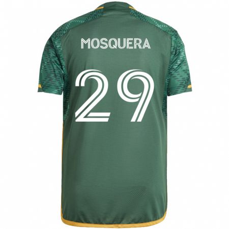 Kandiny Férfi Juan Mosquera #29 Zöld Narancs Hazai Jersey 2024/25 Mez Póló Ing