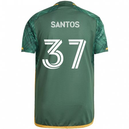 Kandiny Férfi Noah Santos #37 Zöld Narancs Hazai Jersey 2024/25 Mez Póló Ing