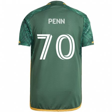 Kandiny Férfi Josh Penn #70 Zöld Narancs Hazai Jersey 2024/25 Mez Póló Ing