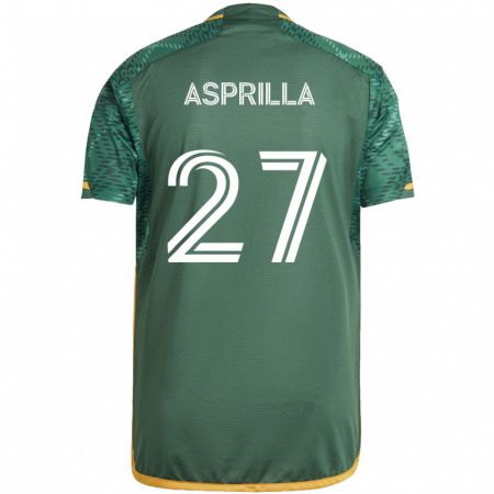 Kandiny Férfi Dairon Asprilla #27 Zöld Narancs Hazai Jersey 2024/25 Mez Póló Ing