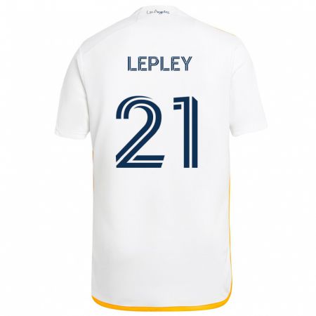 Kandiny Férfi Tucker Lepley #21 Fehér Sárga Hazai Jersey 2024/25 Mez Póló Ing