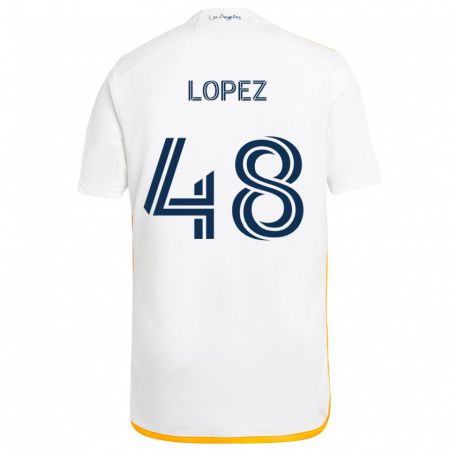 Kandiny Férfi Diego López #48 Fehér Sárga Hazai Jersey 2024/25 Mez Póló Ing