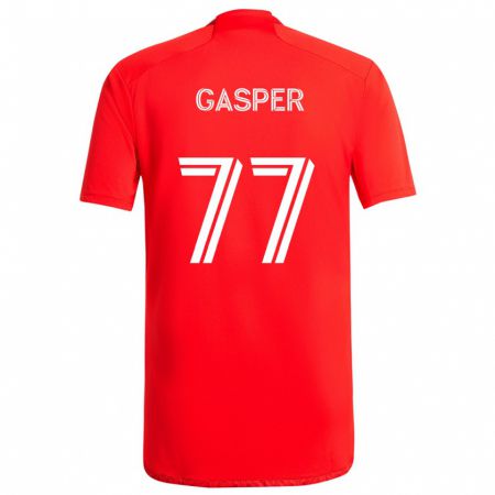 Kandiny Férfi Chase Gasper #77 Piros Fehér Hazai Jersey 2024/25 Mez Póló Ing