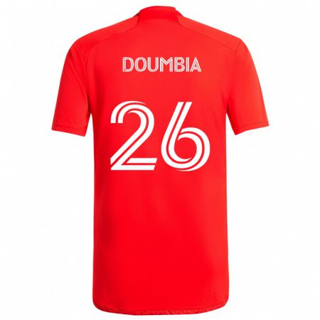 Kandiny Férfi Ousmane Doumbia #26 Piros Fehér Hazai Jersey 2024/25 Mez Póló Ing