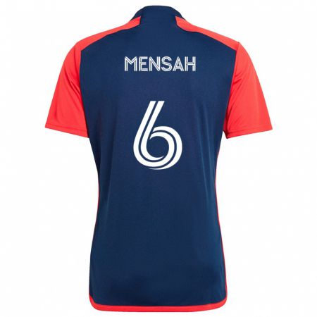 Kandiny Férfi Jonathan Mensah #6 Kék Piros Hazai Jersey 2024/25 Mez Póló Ing