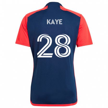 Kandiny Férfi Mark-Anthony Kaye #28 Kék Piros Hazai Jersey 2024/25 Mez Póló Ing