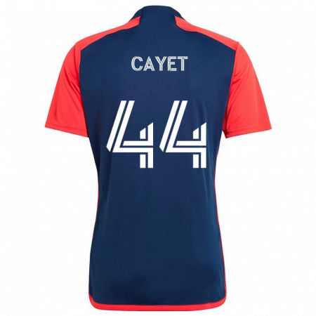 Kandiny Férfi Pierre Cayet #44 Kék Piros Hazai Jersey 2024/25 Mez Póló Ing