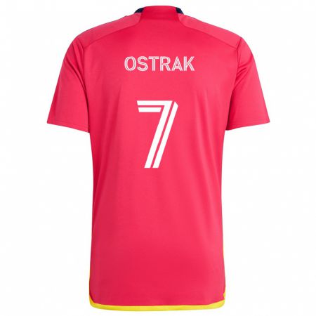 Kandiny Férfi Tomás Ostrák #7 Piros Kék Hazai Jersey 2024/25 Mez Póló Ing