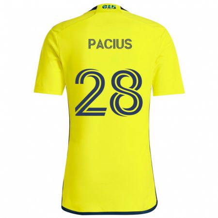 Kandiny Férfi Woobens Pacius #28 Sárga Kék Hazai Jersey 2024/25 Mez Póló Ing