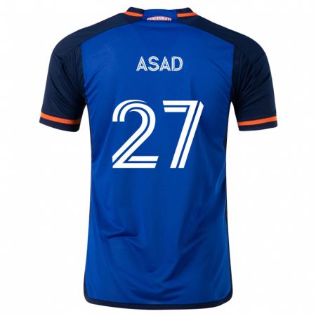 Kandiny Férfi Yamil Asad #27 Kék Fehér Hazai Jersey 2024/25 Mez Póló Ing