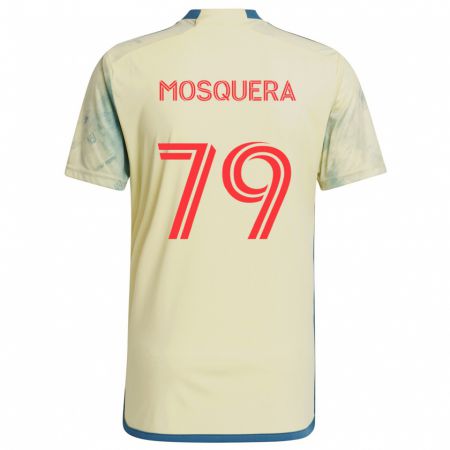 Kandiny Férfi Rafael Mosquera #79 Sárga Piros Kék Hazai Jersey 2024/25 Mez Póló Ing