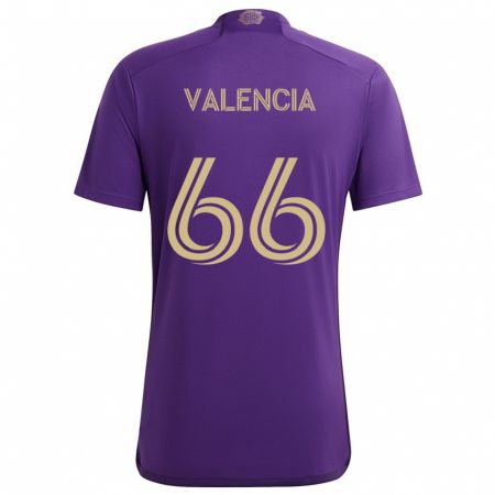 Kandiny Férfi Yeiler Valencia #66 Lila Sárga Hazai Jersey 2024/25 Mez Póló Ing