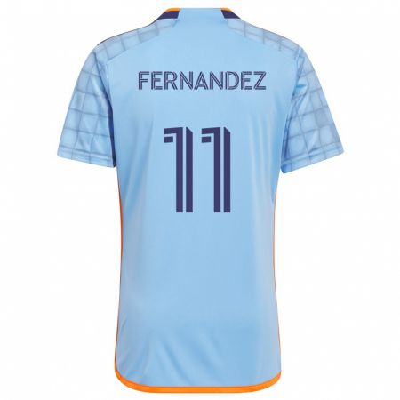 Kandiny Férfi Julián Fernández #11 Kék Narancs Hazai Jersey 2024/25 Mez Póló Ing