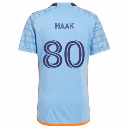 Kandiny Férfi Justin Haak #80 Kék Narancs Hazai Jersey 2024/25 Mez Póló Ing