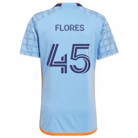 Kandiny Férfi Brian Flores #45 Kék Narancs Hazai Jersey 2024/25 Mez Póló Ing