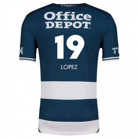 Kandiny Férfi Javier Eduardo López #19 Kék Fehér Hazai Jersey 2024/25 Mez Póló Ing