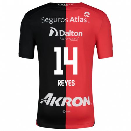 Kandiny Férfi Luis Reyes #14 Piros Fekete Hazai Jersey 2024/25 Mez Póló Ing