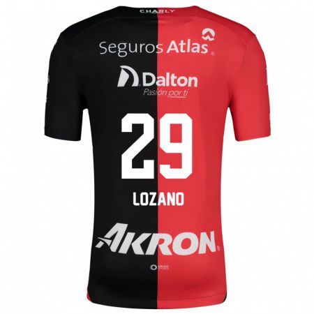 Kandiny Férfi Brian Lozano #29 Piros Fekete Hazai Jersey 2024/25 Mez Póló Ing