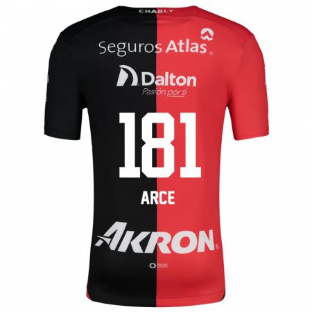 Kandiny Férfi Edson Arce #181 Piros Fekete Hazai Jersey 2024/25 Mez Póló Ing