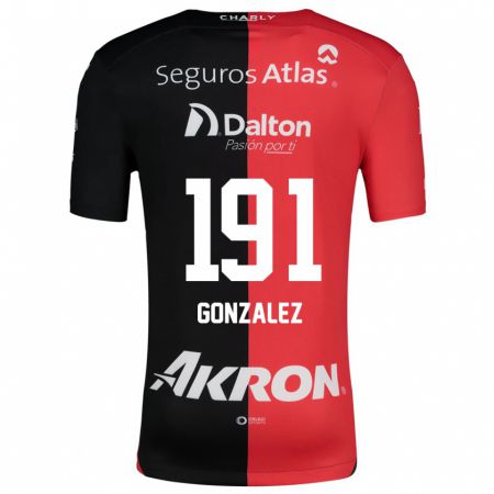 Kandiny Férfi Juan González #191 Piros Fekete Hazai Jersey 2024/25 Mez Póló Ing