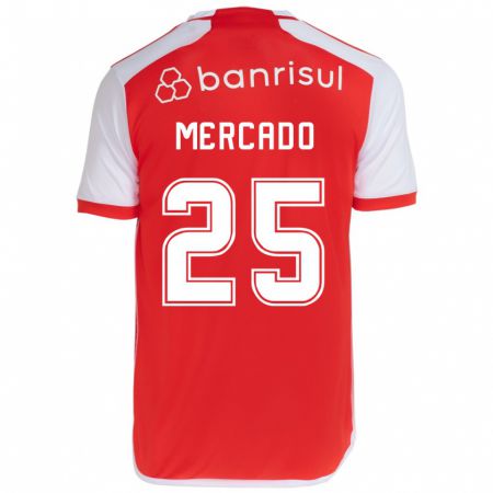 Kandiny Férfi Gabriel Mercado #25 Piros Fehér Hazai Jersey 2024/25 Mez Póló Ing