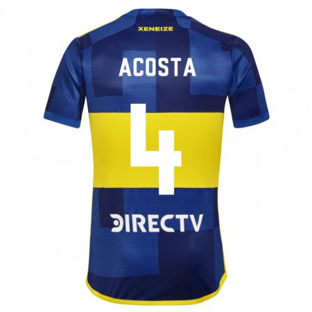 Kandiny Férfi Natan Acosta #4 Kék Sárga Hazai Jersey 2024/25 Mez Póló Ing