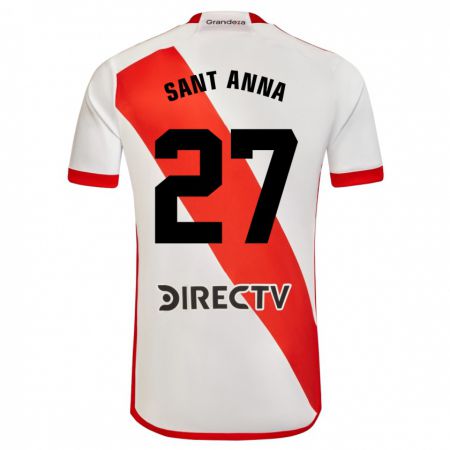 Kandiny Férfi Agustín Sant Anna #27 Fehér Piros Hazai Jersey 2024/25 Mez Póló Ing