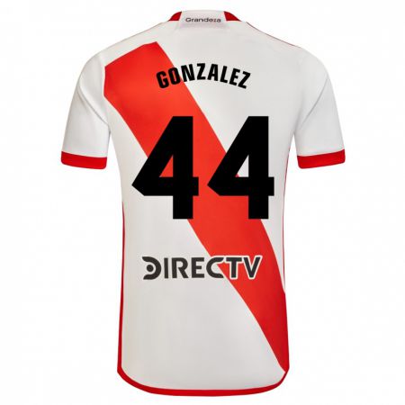 Kandiny Férfi Alexis González #44 Fehér Piros Hazai Jersey 2024/25 Mez Póló Ing