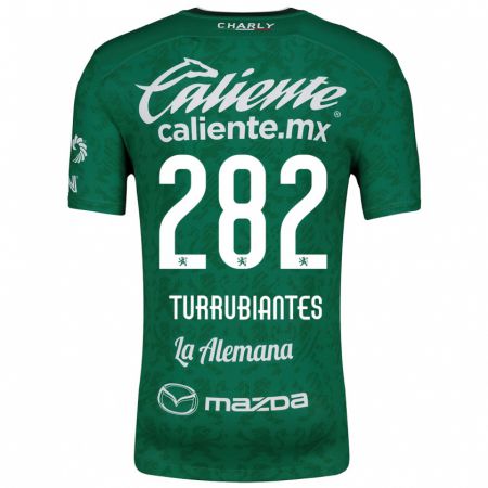 Kandiny Férfi Abdon Turrubiantes #282 Zöld Fehér Hazai Jersey 2024/25 Mez Póló Ing