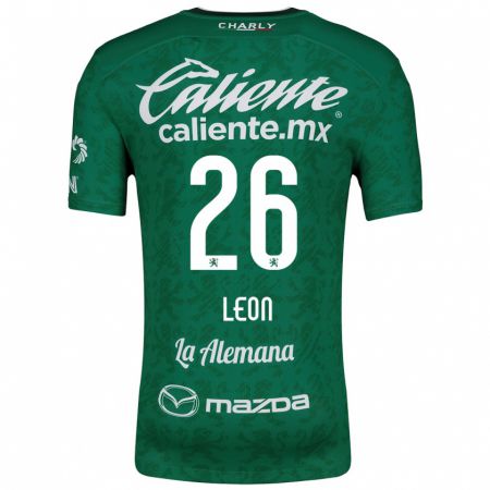 Kandiny Férfi Armando León #26 Zöld Fehér Hazai Jersey 2024/25 Mez Póló Ing