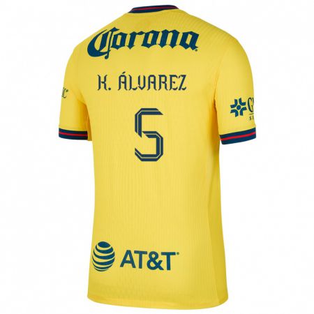 Kandiny Férfi Kevin Álvarez #5 Sárga Kék Hazai Jersey 2024/25 Mez Póló Ing