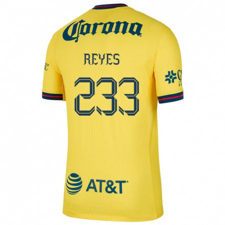 Kandiny Férfi Andrés Reyes #233 Sárga Kék Hazai Jersey 2024/25 Mez Póló Ing