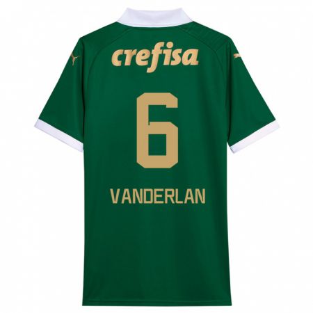 Kandiny Férfi Vanderlan #6 Zöld Fehér Hazai Jersey 2024/25 Mez Póló Ing