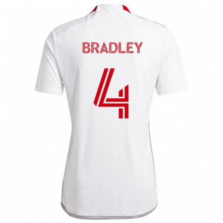 Kandiny Férfi Michael Bradley #4 Fehér Piros Idegenbeli Jersey 2024/25 Mez Póló Ing