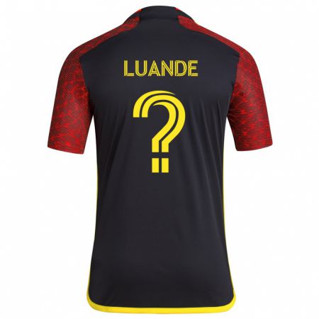 Kandiny Férfi Michael Luande #0 Piros Fekete Idegenbeli Jersey 2024/25 Mez Póló Ing