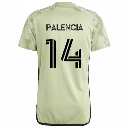 Kandiny Férfi Sergi Palencia #14 Világos Zöld Idegenbeli Jersey 2024/25 Mez Póló Ing