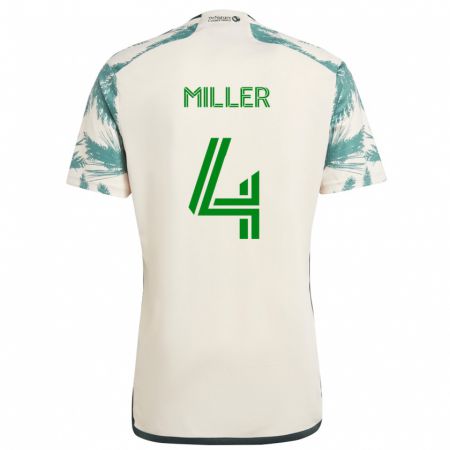 Kandiny Férfi Kamal Miller #4 Bézs Barna Idegenbeli Jersey 2024/25 Mez Póló Ing