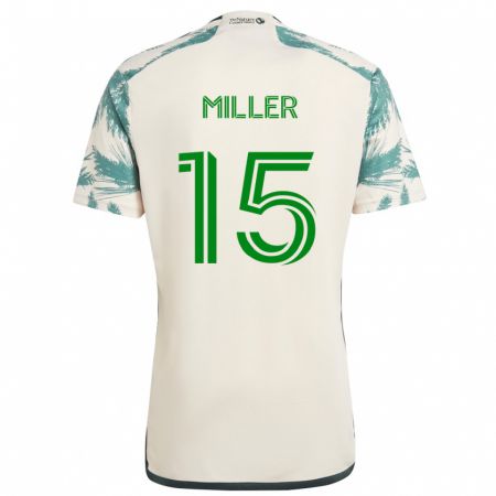 Kandiny Férfi Eric Miller #15 Bézs Barna Idegenbeli Jersey 2024/25 Mez Póló Ing