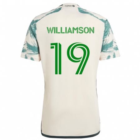 Kandiny Férfi Eryk Williamson #19 Bézs Barna Idegenbeli Jersey 2024/25 Mez Póló Ing