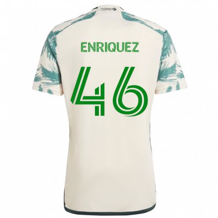 Kandiny Férfi Adolfo Enriquez #46 Bézs Barna Idegenbeli Jersey 2024/25 Mez Póló Ing