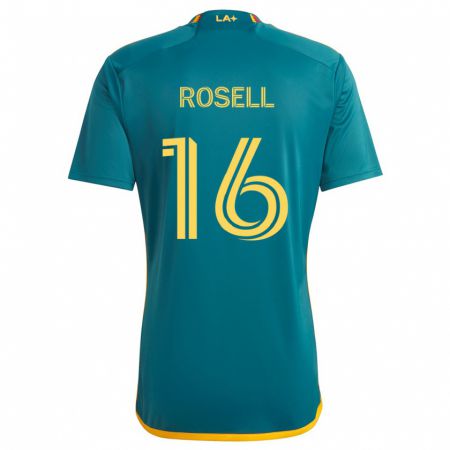 Kandiny Férfi Uri Rosell #16 Green Yellow Idegenbeli Jersey 2024/25 Mez Póló Ing