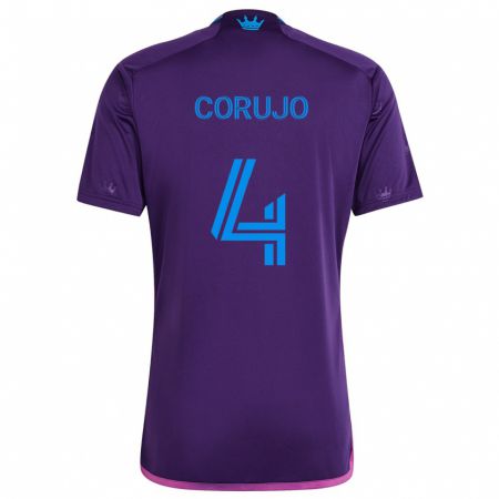 Kandiny Férfi Guzmán Corujo #4 Lila Kék Idegenbeli Jersey 2024/25 Mez Póló Ing