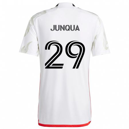 Kandiny Férfi Sam Junqua #29 Fehér Piros Fekete Idegenbeli Jersey 2024/25 Mez Póló Ing