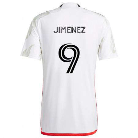 Kandiny Férfi Jesús Jiménez #9 Fehér Piros Fekete Idegenbeli Jersey 2024/25 Mez Póló Ing