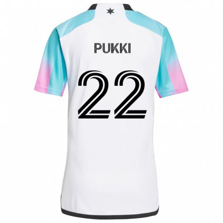 Kandiny Férfi Teemu Pukki #22 Fehér Kék Fekete Idegenbeli Jersey 2024/25 Mez Póló Ing